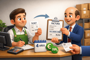 TRIBUTACIÓN IVA PERMUTA 3 factura simplificada a factura completa