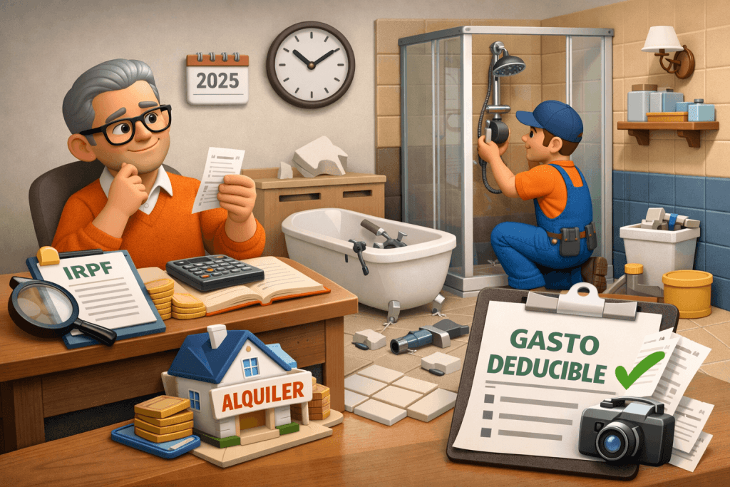 ¿ES DEDUCIBLE CAMBIAR LA BAÑERA POR DUCHA EN UN ALQUILER? CLAVES EN EL IRPF 2 gastos deducibles alquiler vivienda IRPF