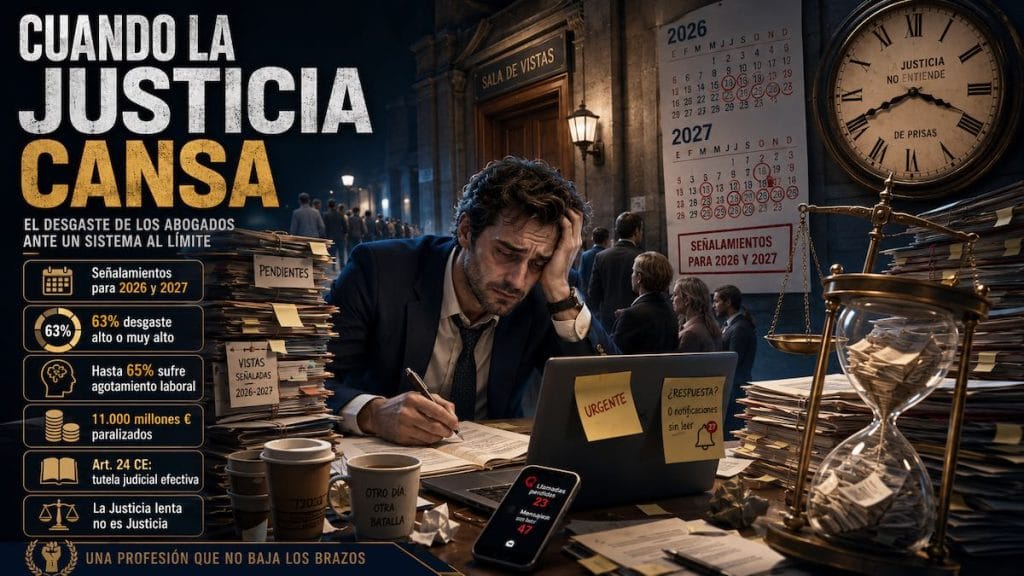 CUANDO LA JUSTICIA CANSA: EL DESGASTE DE LOS ABOGADOS ANTE UN SISTEMA AL LÍMITE 2 LA JUSTICIA CANSA